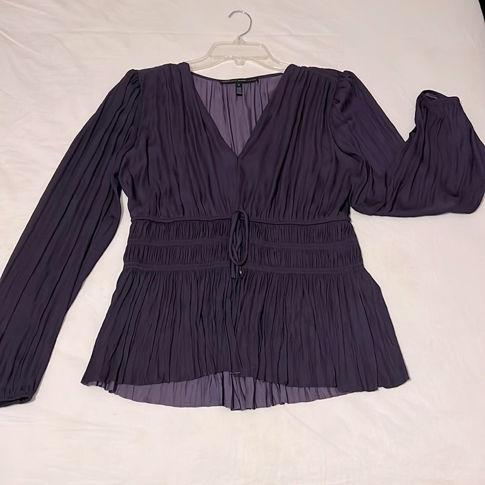 White House Black Market purple long sleeve blouse!